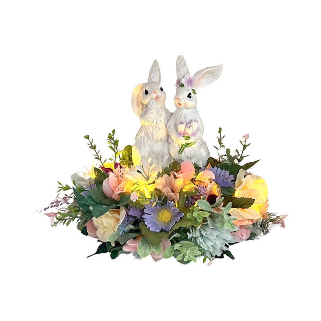 Bunny Centerpiece With Carrot Fairy Lights