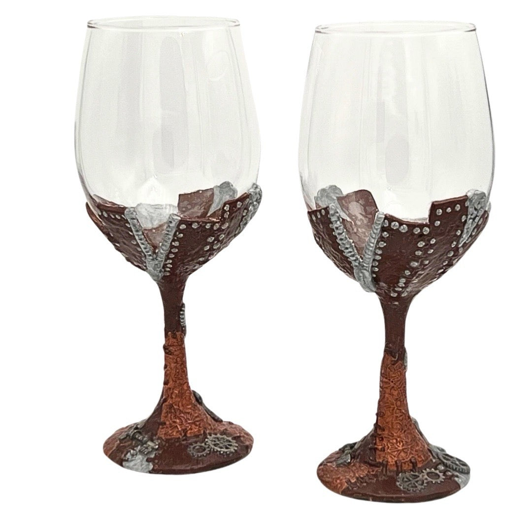 Steampunk Wine Glass Set