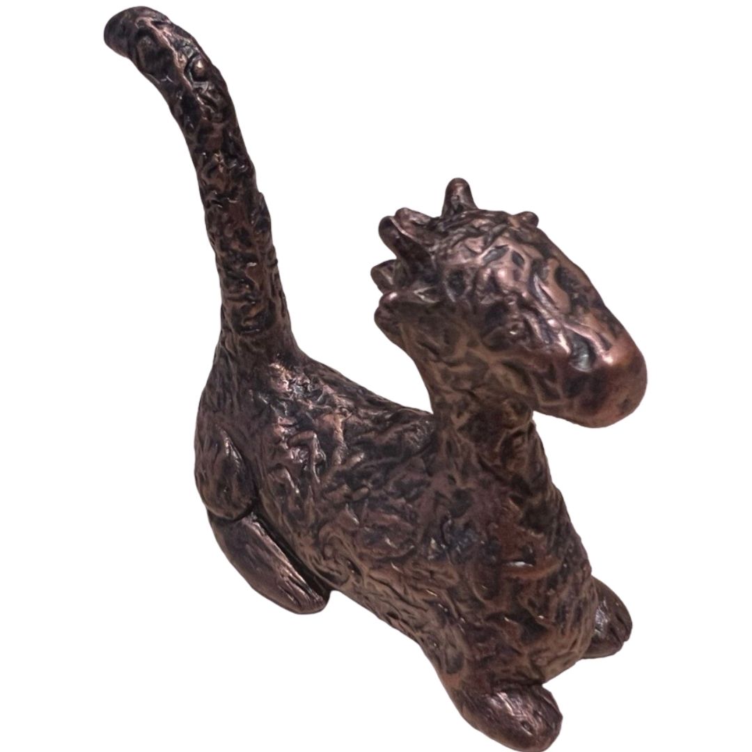 hand sculpted dragon ring holder black copper polymer clay