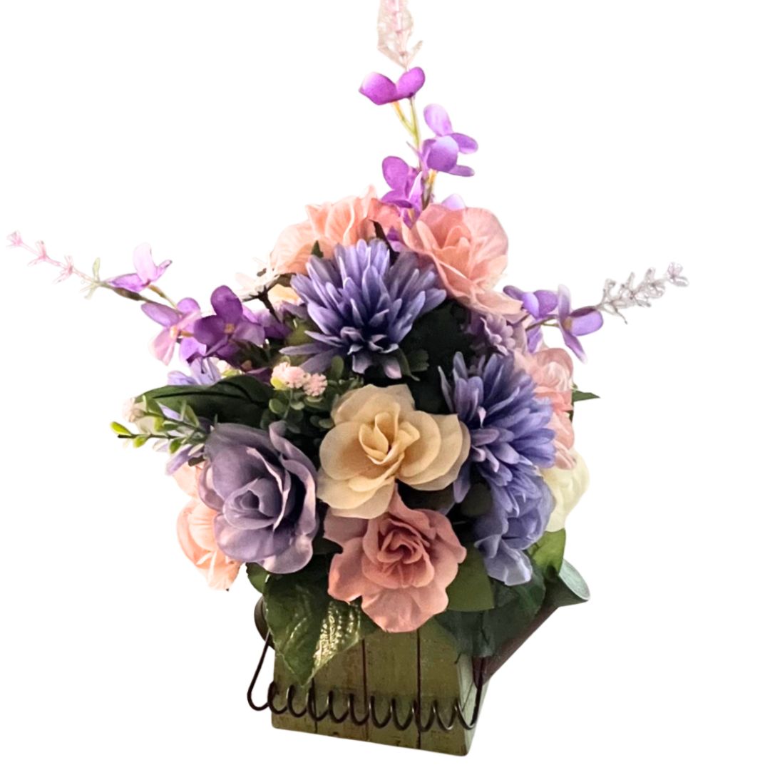 Watering Can Floral Centerpiece - Cottage Garden Table Decor - Ready to Ship