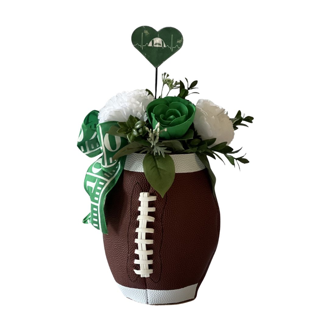 Sola Wood Flower Football Centerpiece