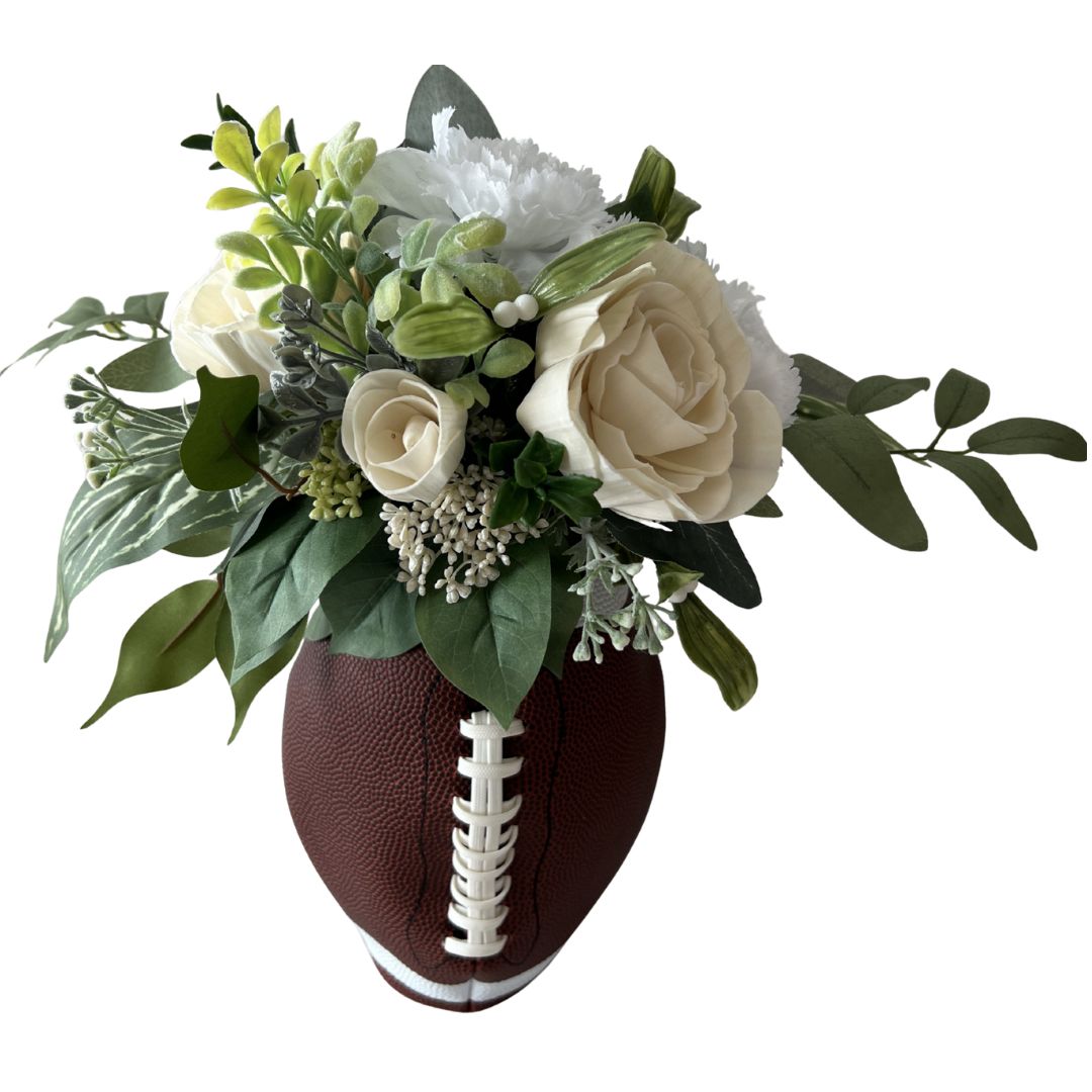 Sola Wood Flower Football Centerpiece