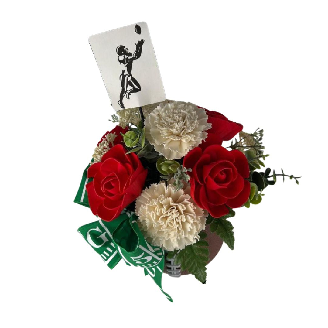Sola Wood Flower Football Centerpiece