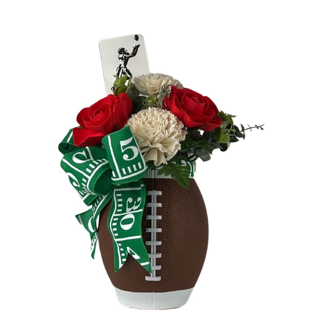 Sola Wood Flower Football Centerpiece