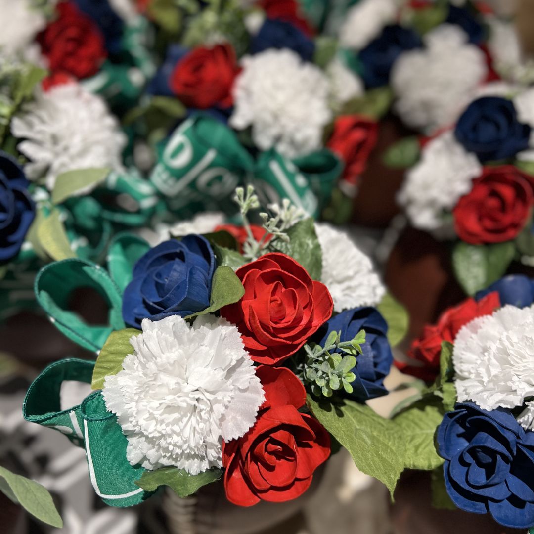 Sola Wood Flower Football Centerpiece