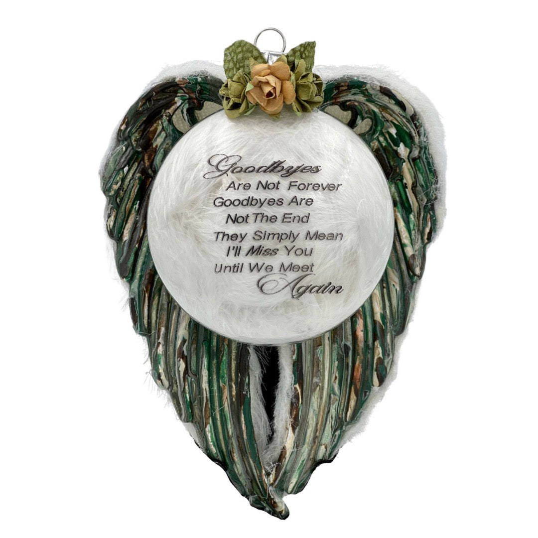 Wedding Angel Wings Memorial Ornament in Poured Acrylic