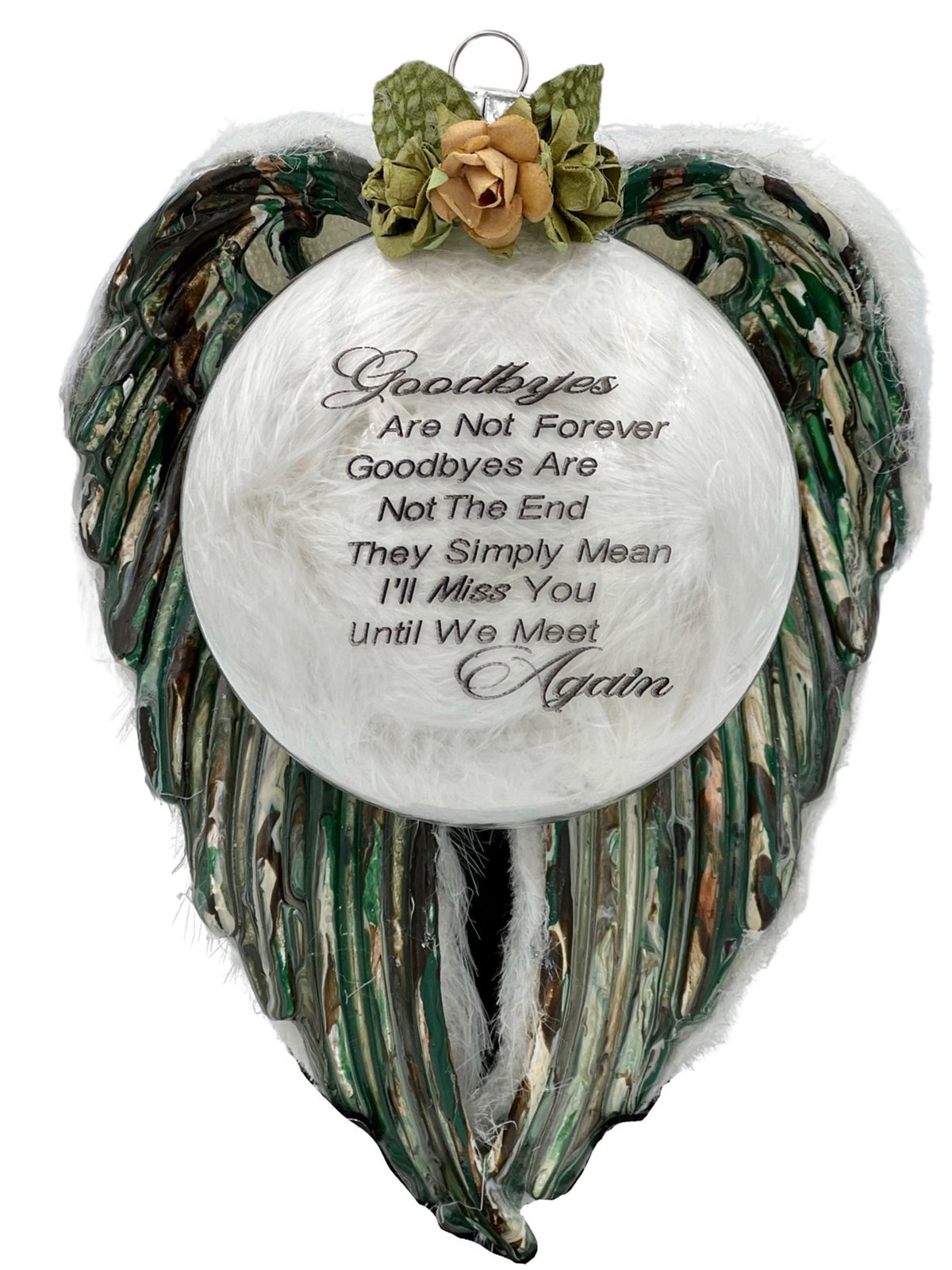 Wedding Angel Wings Memorial Ornament in Poured Acrylic
