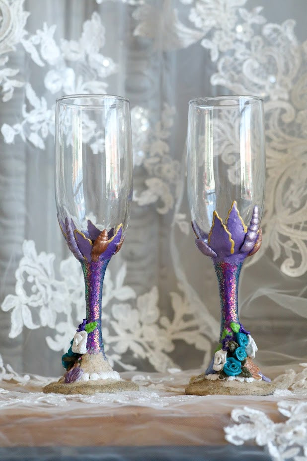 Sea and Sand Beach Champagne Flute Set - Customizable - Daree's Designs -  Darees Designs