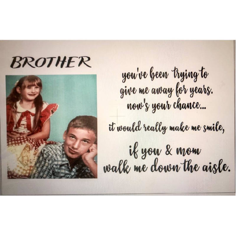 Add these enchanting gifts to formally ask your wedding attendants to take their place on your special day. Designed using personalized photo canvas' with customized wording on each to fit the couple's attendant.