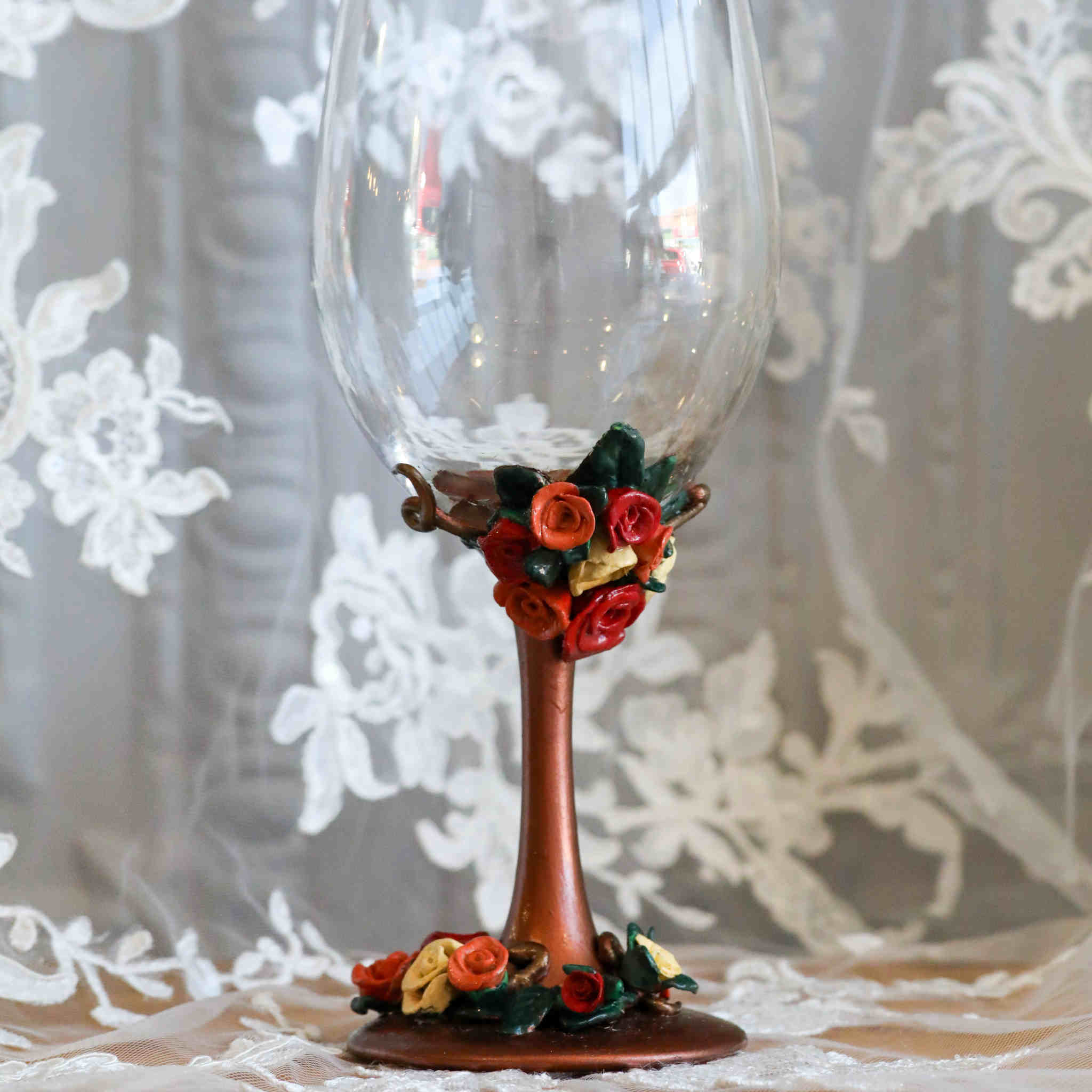 Silver Roses Champagne Flute Set - Decorative for Special Occasions -  Daree's Designs - Darees Designs