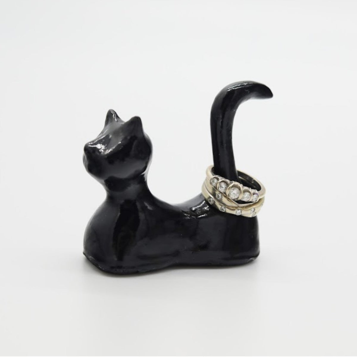 Decorative Black Cat Ring Holder