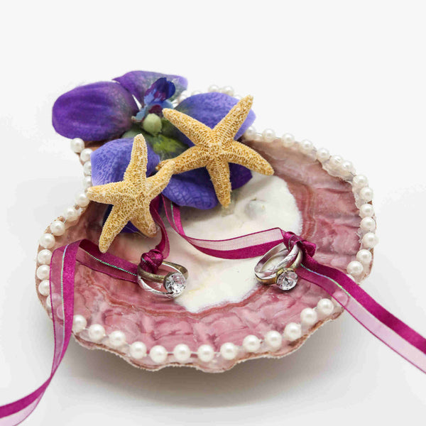 Scallop Shell Wedding Ring Holder - Daree's Designs - Daree's Designs, LLC