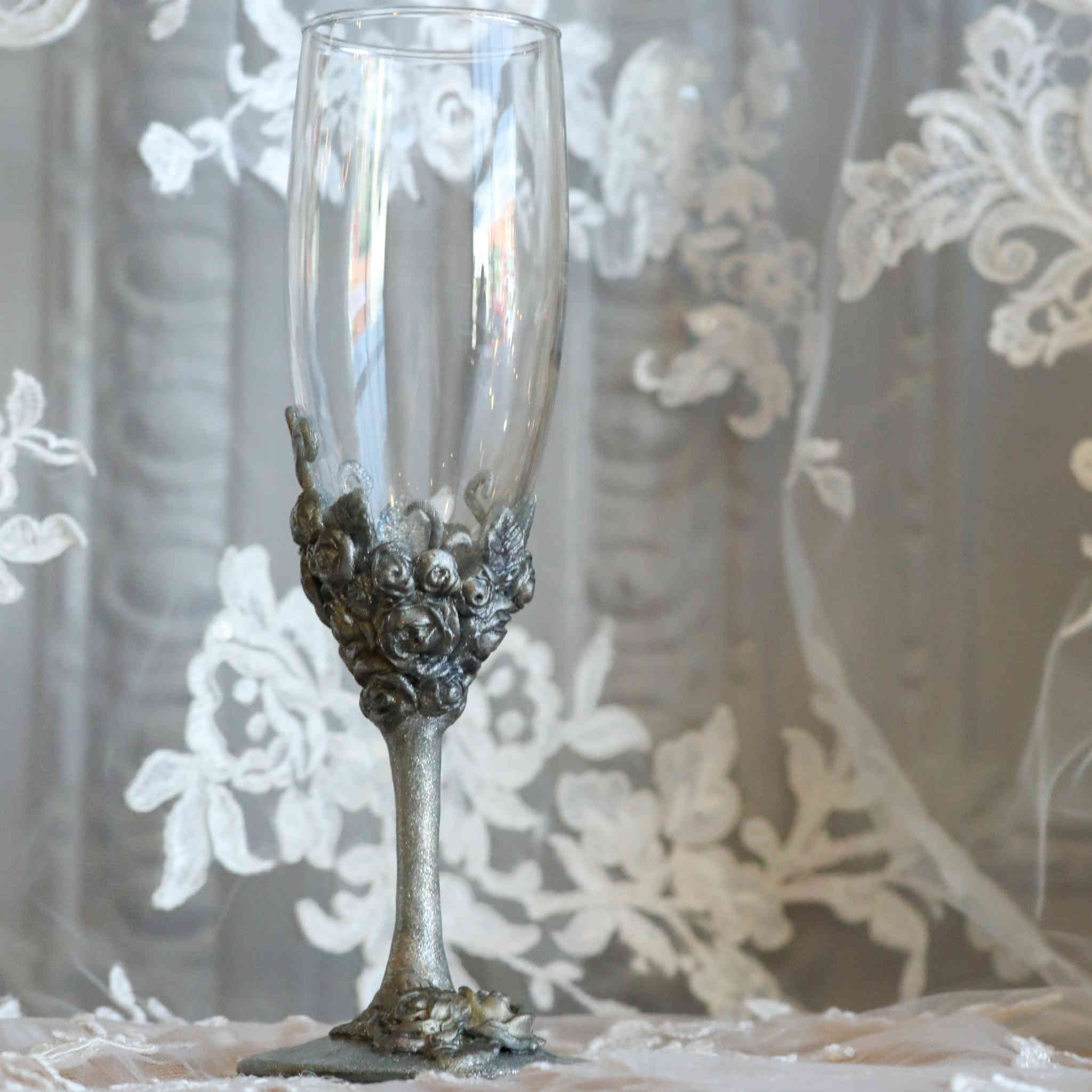 Poinsettia Wine Glass Set - Daree's Designs - Darees Designs