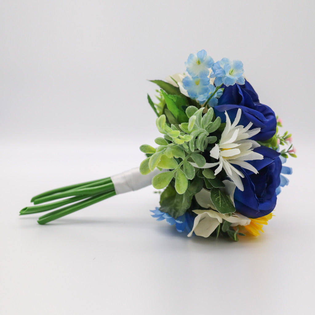 Extra Large Cascading Sunflower and Sapphire Bouquet