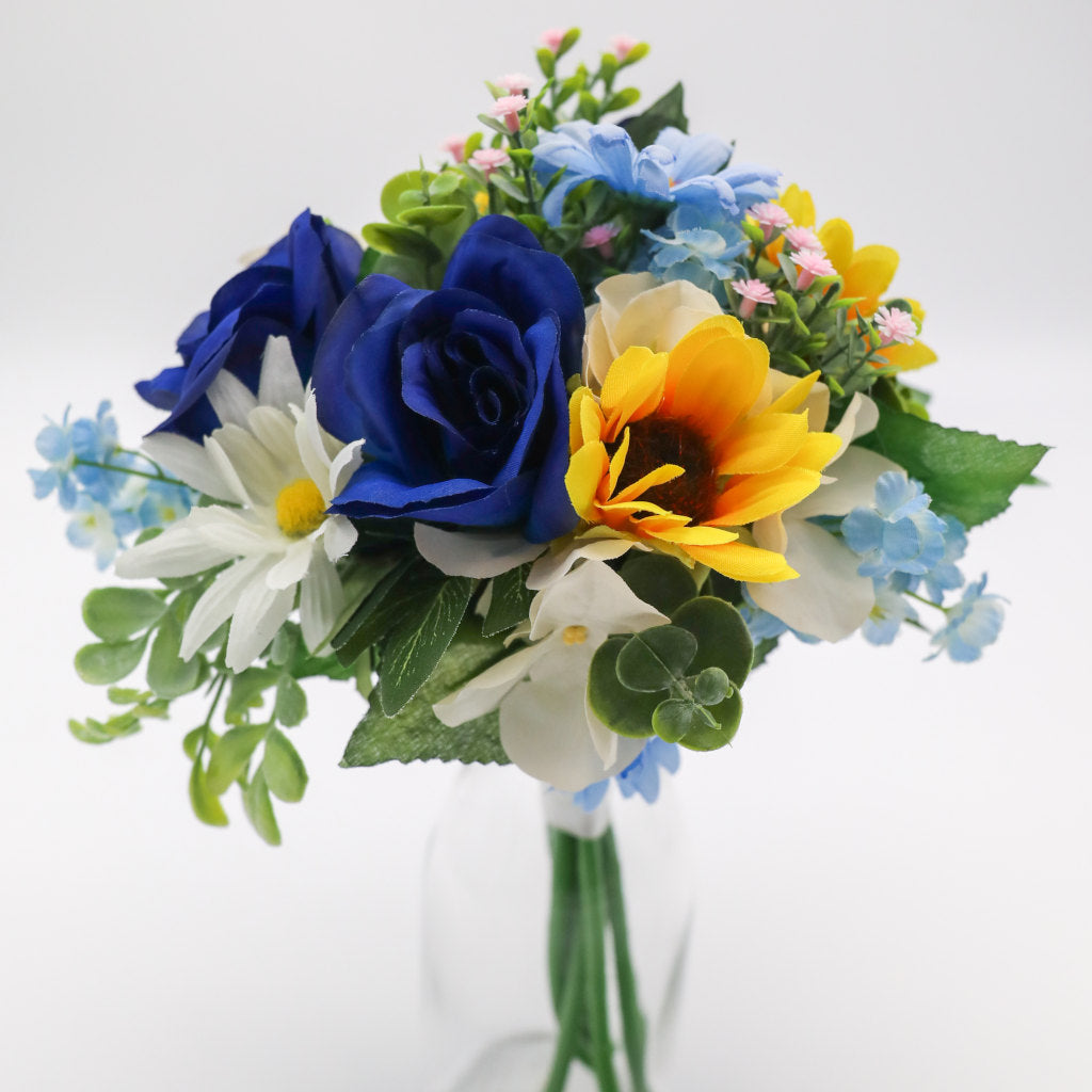 Extra Large Cascading Sunflower and Sapphire Bouquet